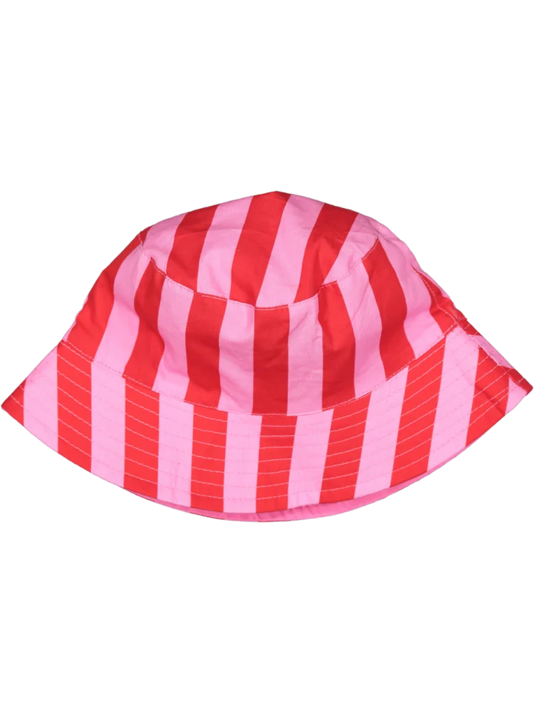 Pink Striped Reversible Bucket Hat