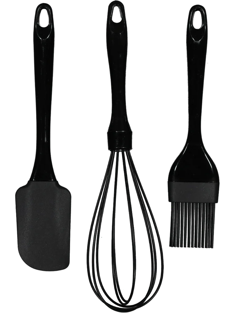 Black Plastic Handle Utensils Set