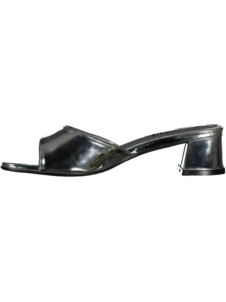 Silver Shiny Mule Heel (1)