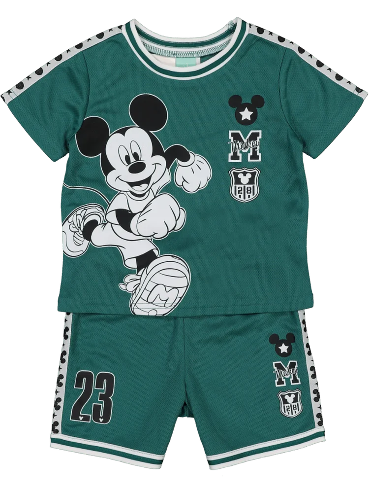 Green Mickey House Top And Shorts Set