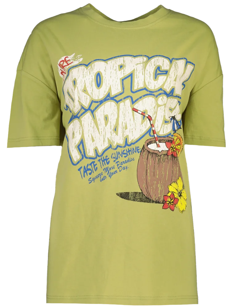 Green Graphic Oversized T-Shirt