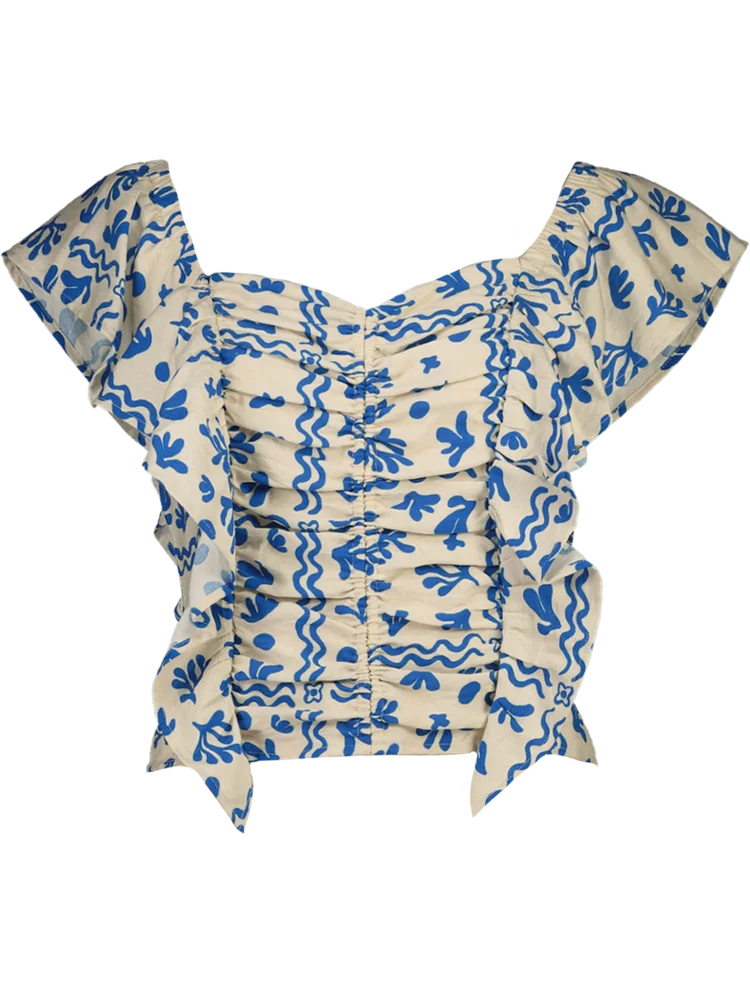 Flare Sleeve Crop Top