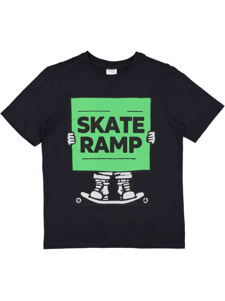 Navy Skateboard Print T-Shirt