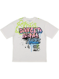 White Graffiti Style T-Shirt