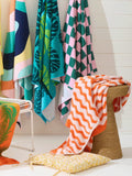 Orange Wavy Beach Towel (1)
