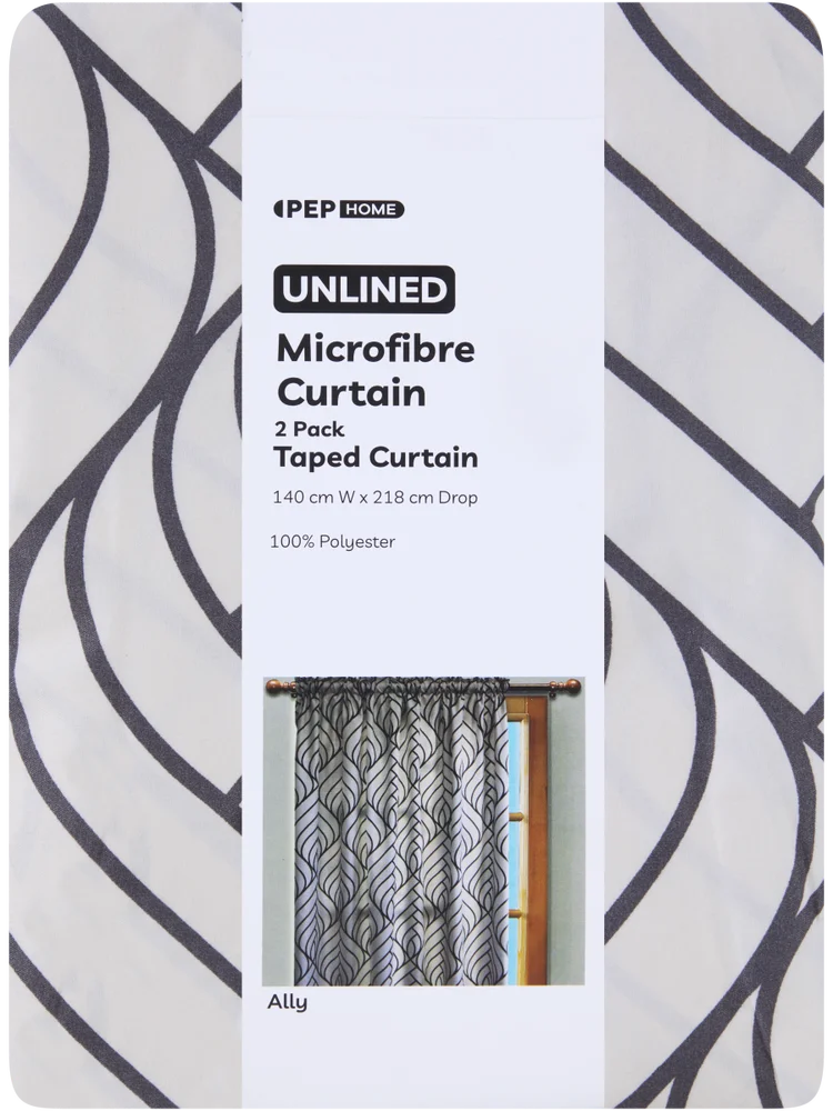 2 Pack Geo Natural Unlined Microfiber Curtain (1)