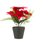Poinsettia White and Red Artificial Flowers