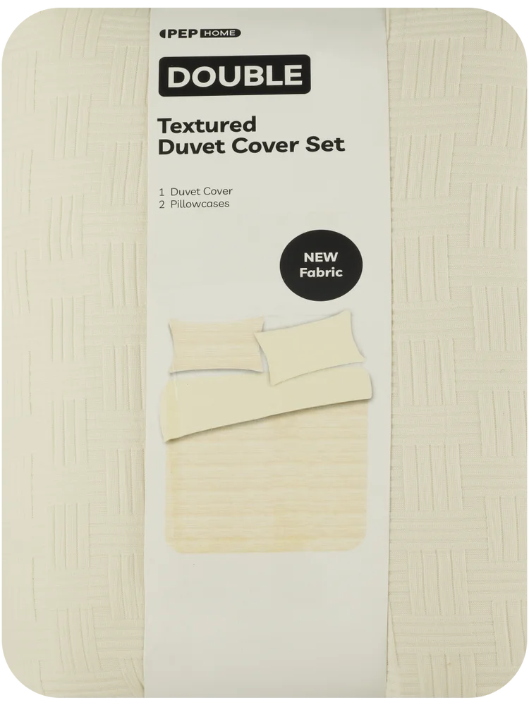Lattice Weave Textured Duvet Cover Set Queen