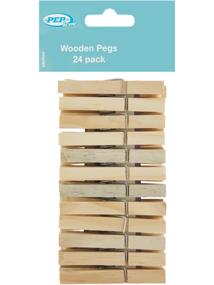 24 Pack Wooden Pegs