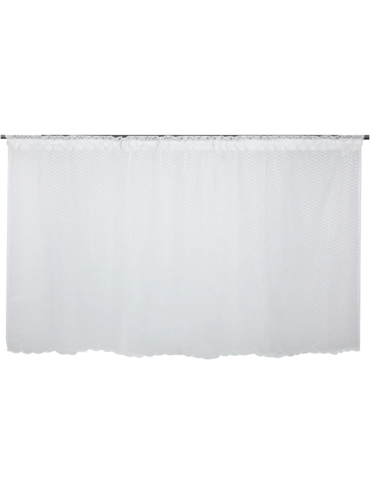 White Cafe Taped Unlined Curtain