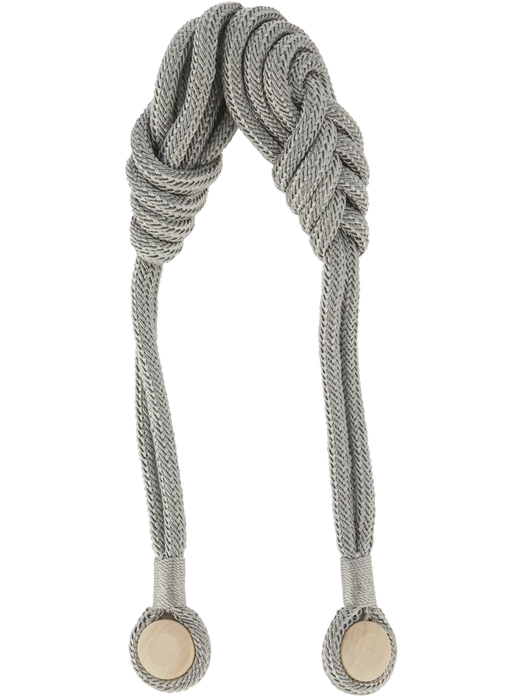 Single Silver Pleated Curtain Tieback