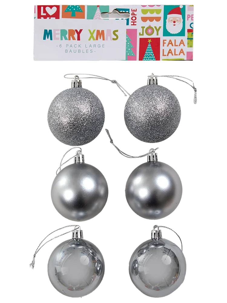 6 Pack Large Baubles (2)