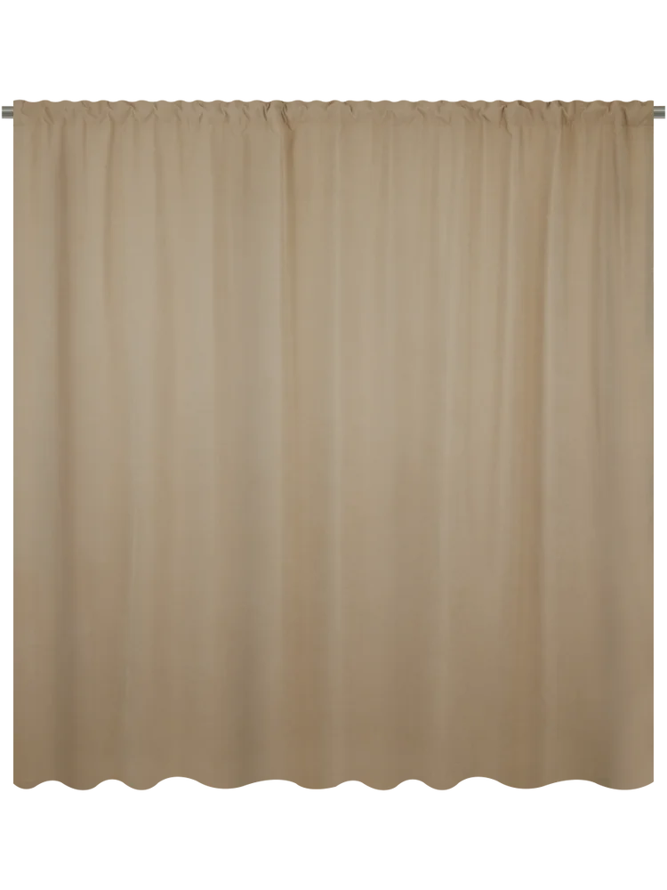 Natural Lined Faux Suede Curtain