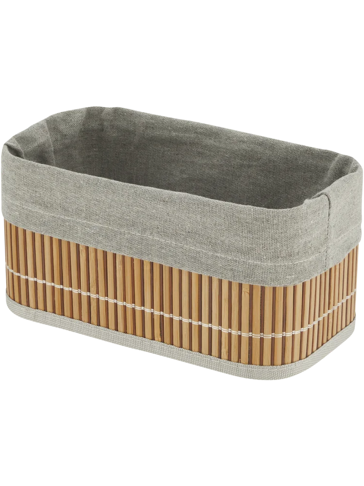 Bamboo Storage Basket Grey