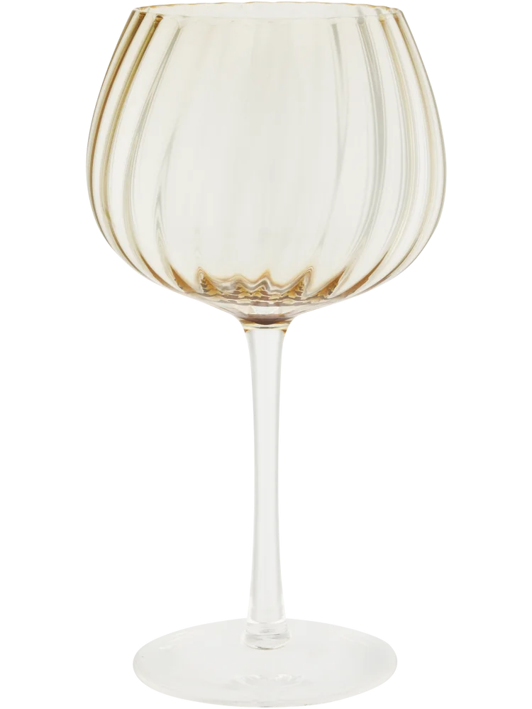 Wavy Ribbed Wine Glass 8x9x21cm