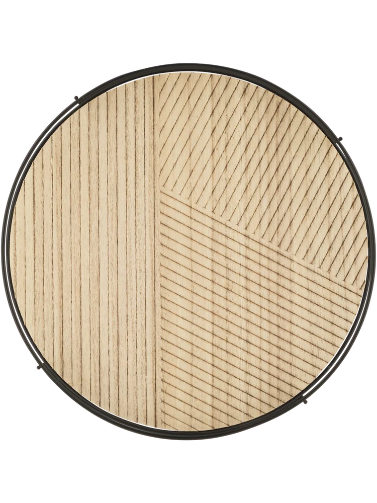 Wood With Black Metal Tray