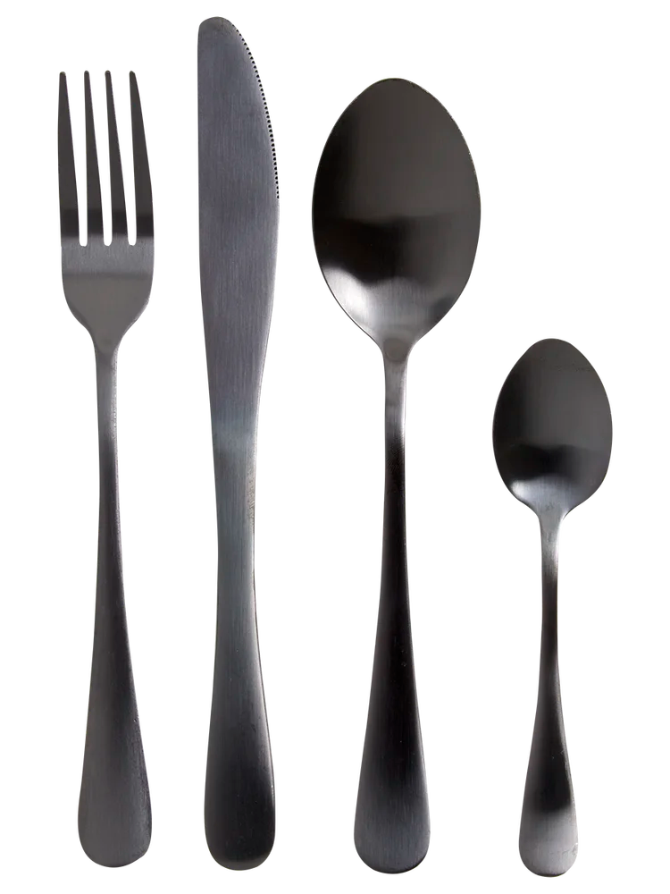 16-Piece Metal Cutlery Set Modern Dining Utensils 16 Piece
