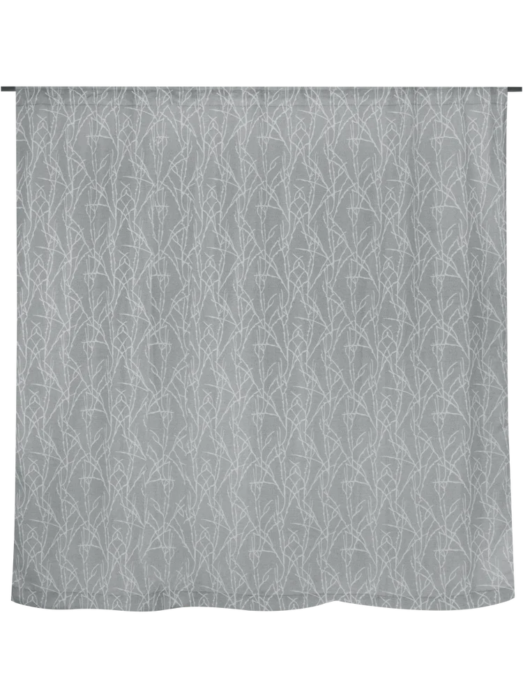 Charcoal Unlined Raised Wide Curtain