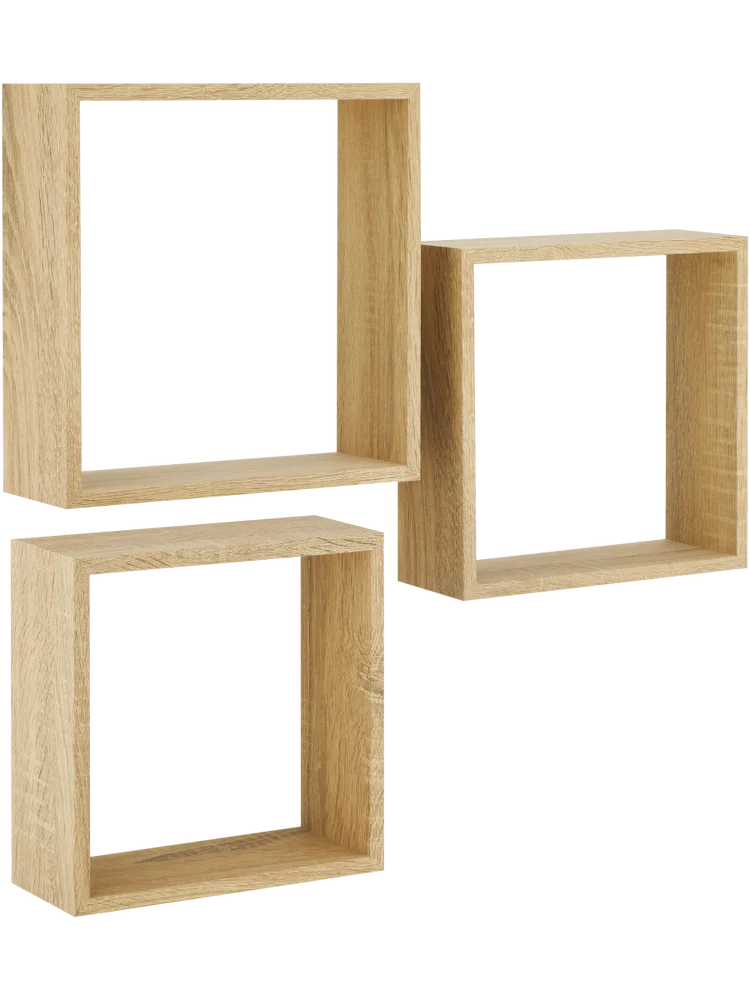 3 Piece Wall Cube Shelf Set (2)