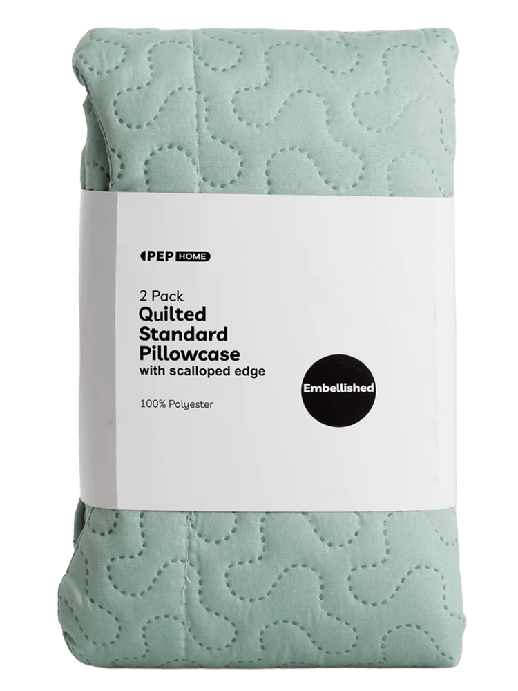 2 Pack Scallop Green Pillow Case (1)