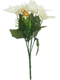 Poinsettia White & Red Artificial Flowers (1)