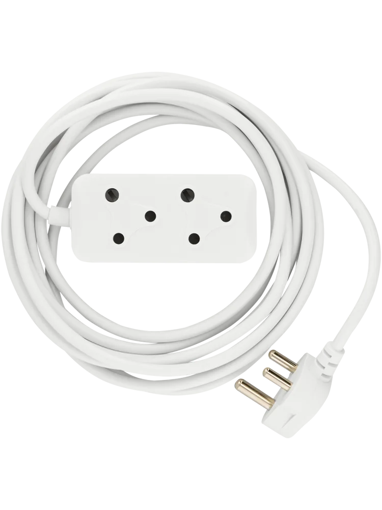 2 Power Socket Extension Cord 5 Meters