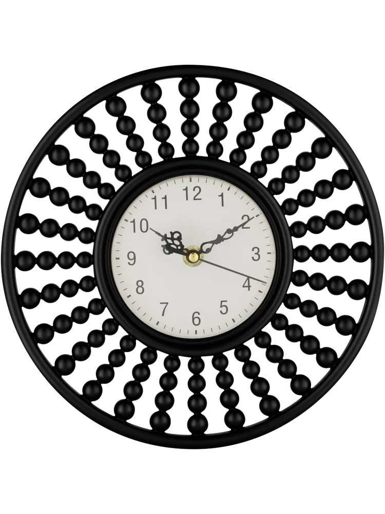 Black Decorative Bobble Design Clock