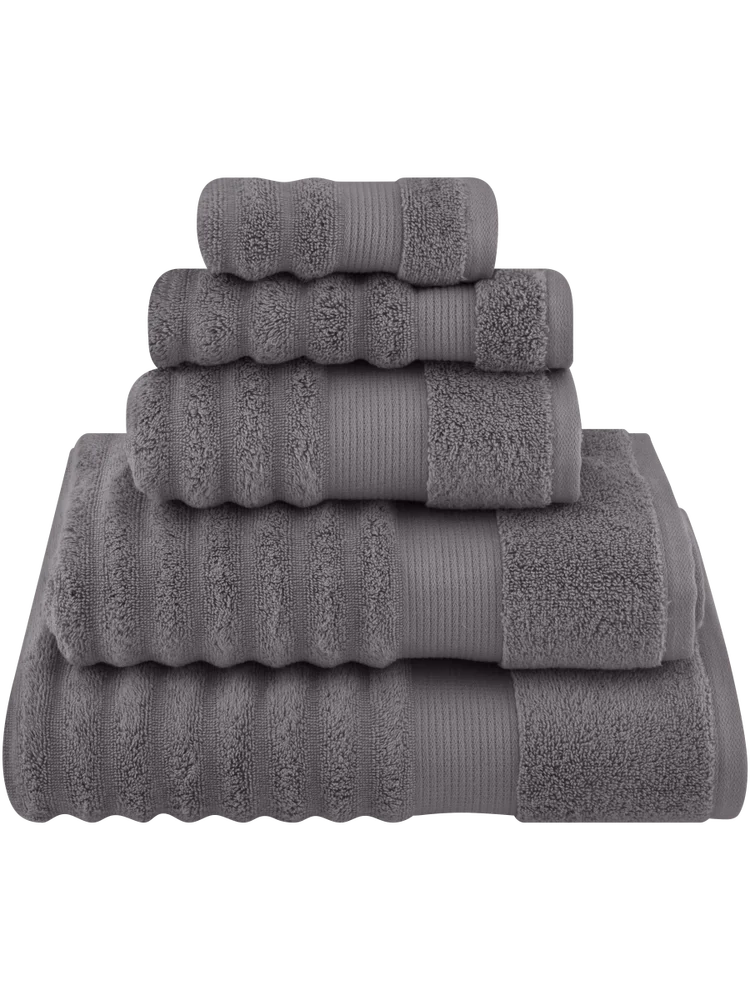 Charcoal Ripple Zero Twist Long Face Cloth