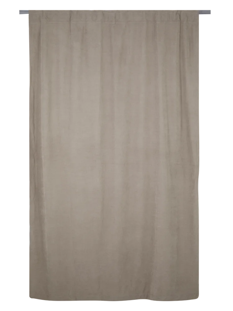 Taupe Unlined Taped Curtain