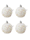 4 Pack White And Gold Tinsel Foam Baubles (1)