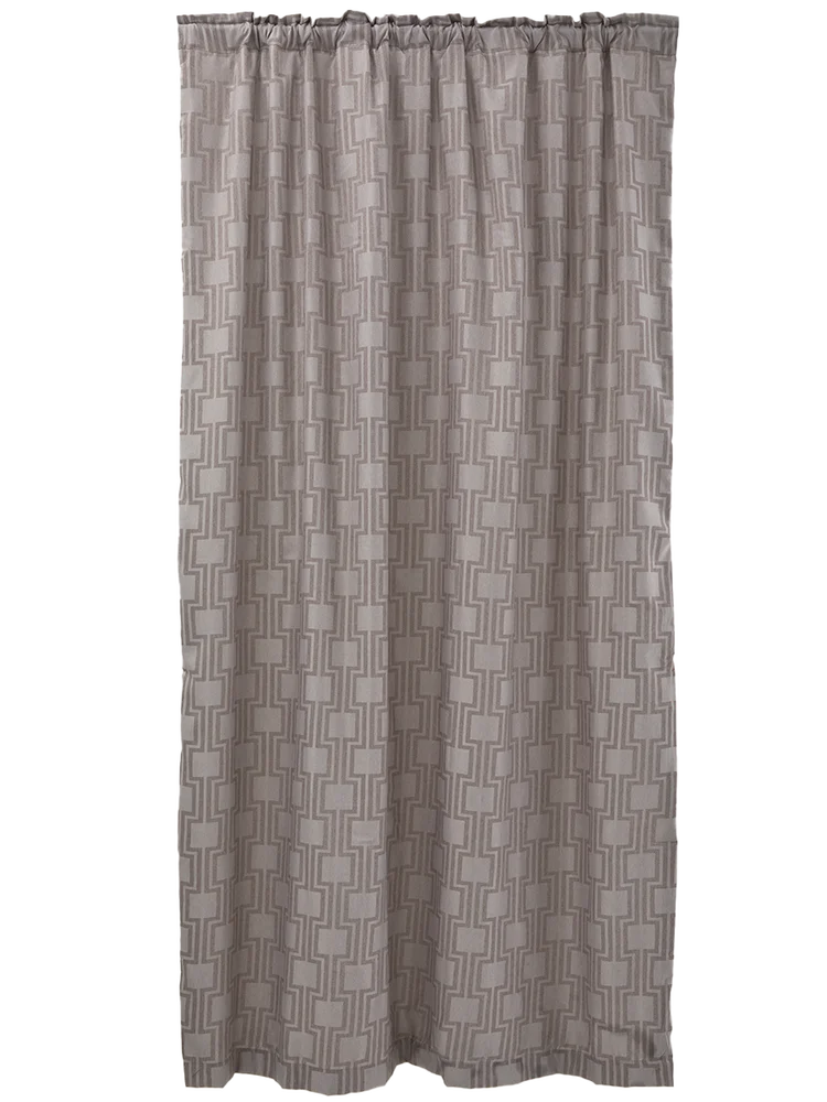 Geo Brown Lined Curtain