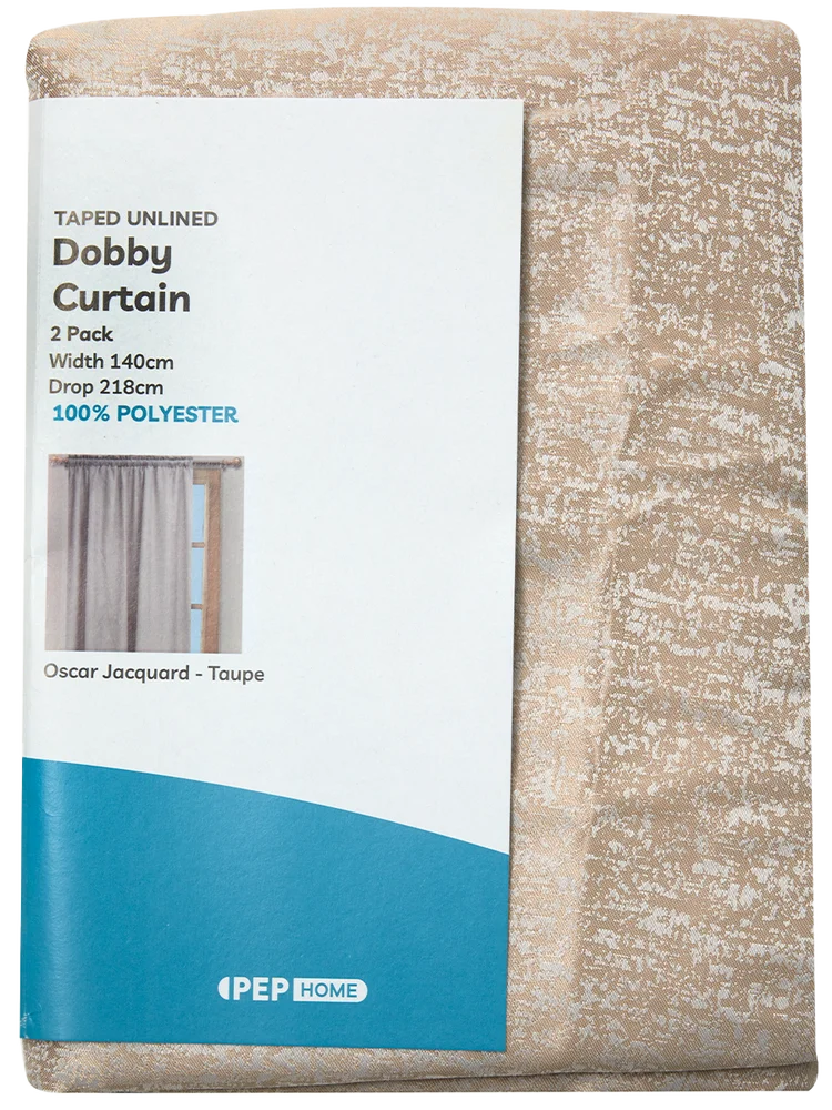2 Pack Taupe Unlined Curtain