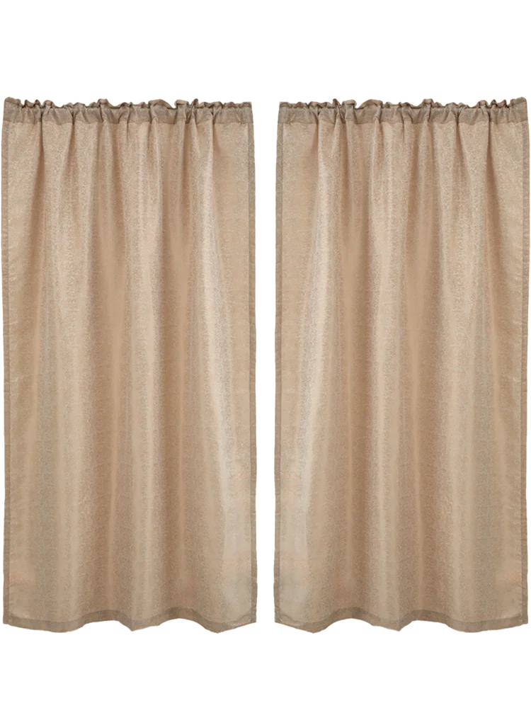 2 Pack Taupe Unlined Curtain