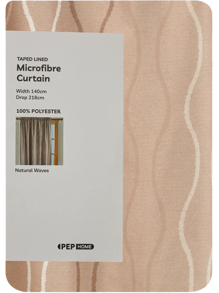 Natural Leaves Lined Printed Curtain