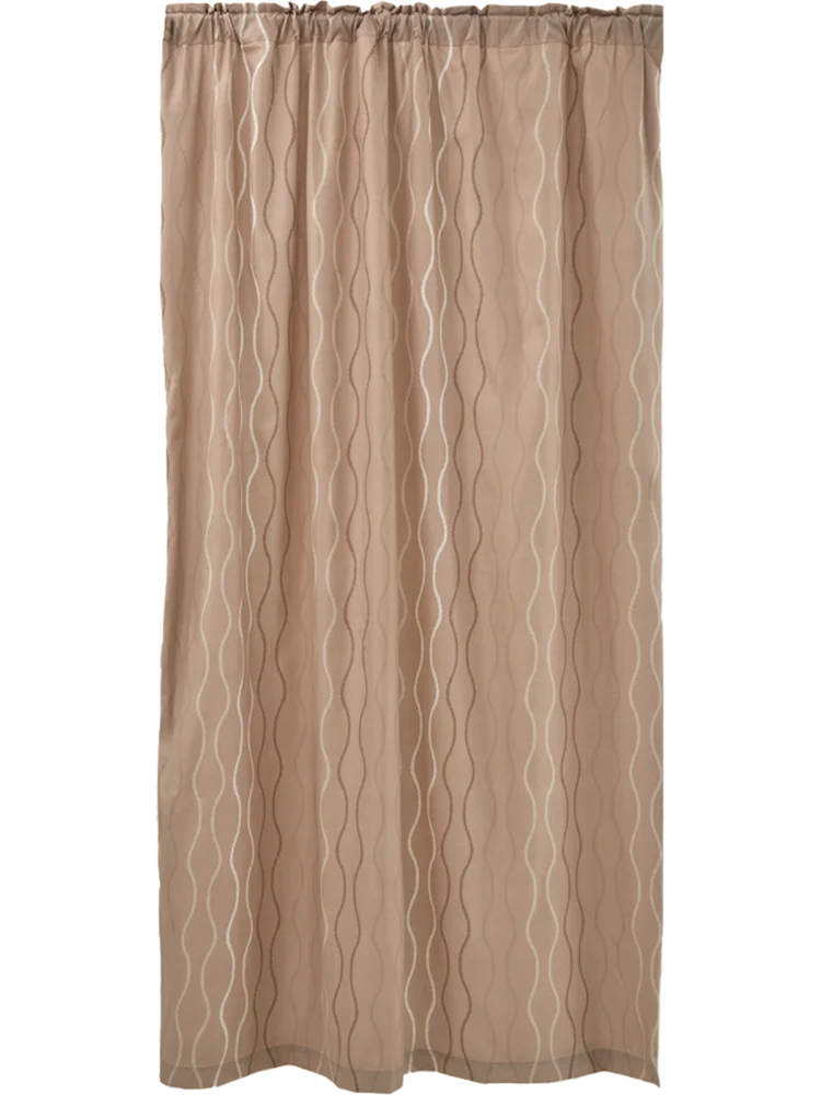 Natural Leaves Lined Printed Curtain (1)