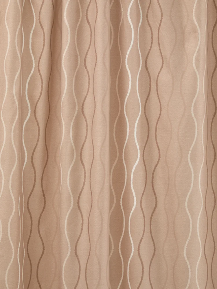 Natural Leaves Lined Printed Curtain (2)