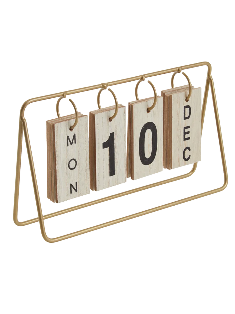 Calendar Gold And Wood