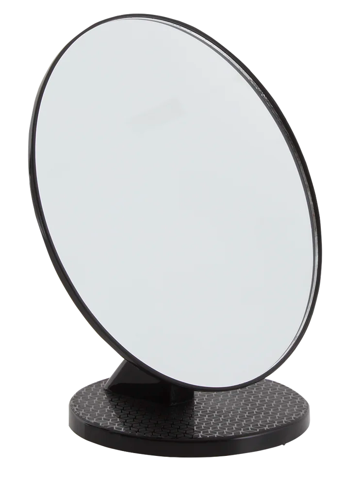 Black Round Mirror On Stand