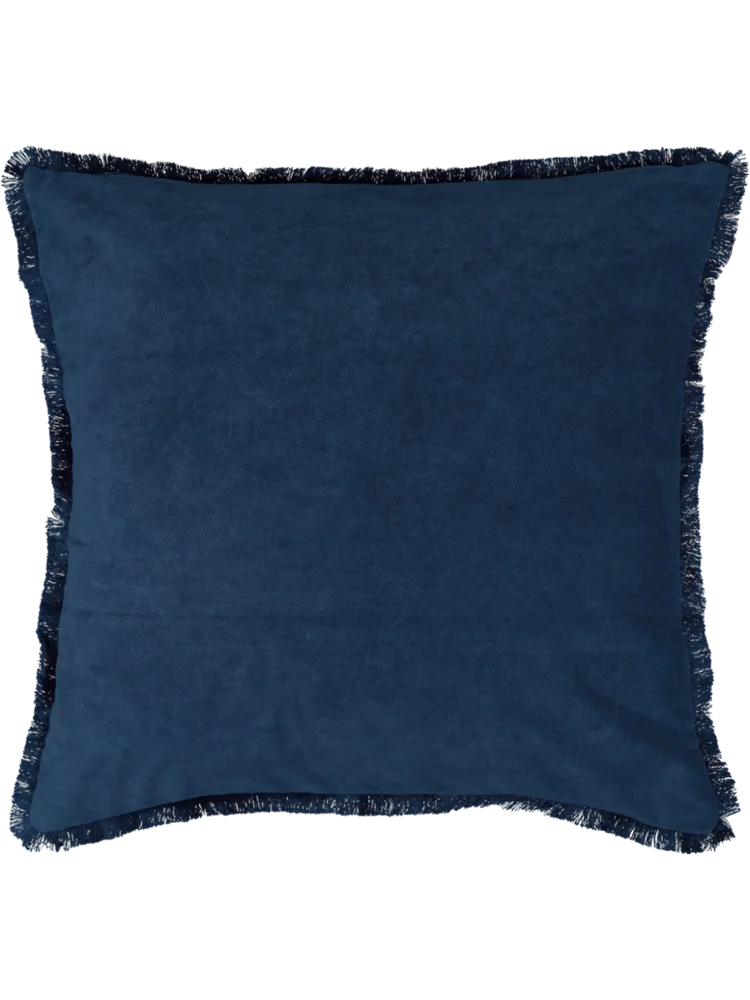Navy Velvet Fringe Scatter Cover 50x50cm