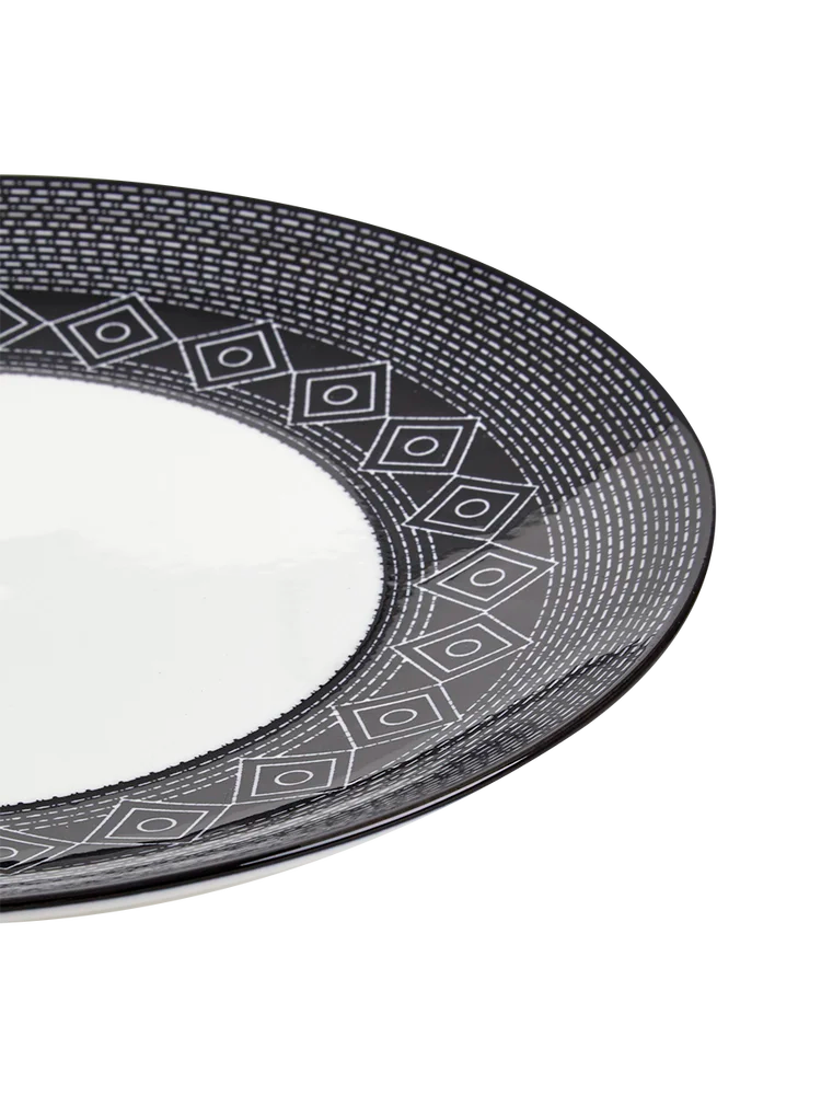 Black and White Dinner Plate