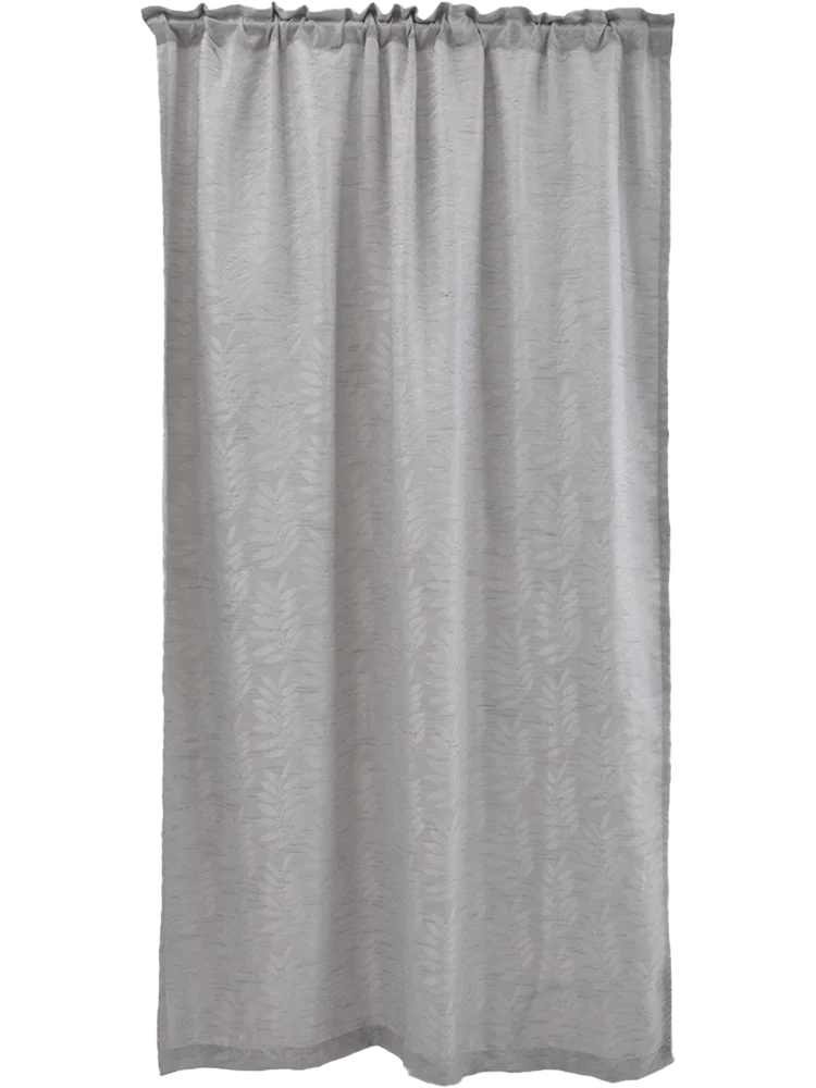 Grey Unlined Raised Jacquard Curtain (1)