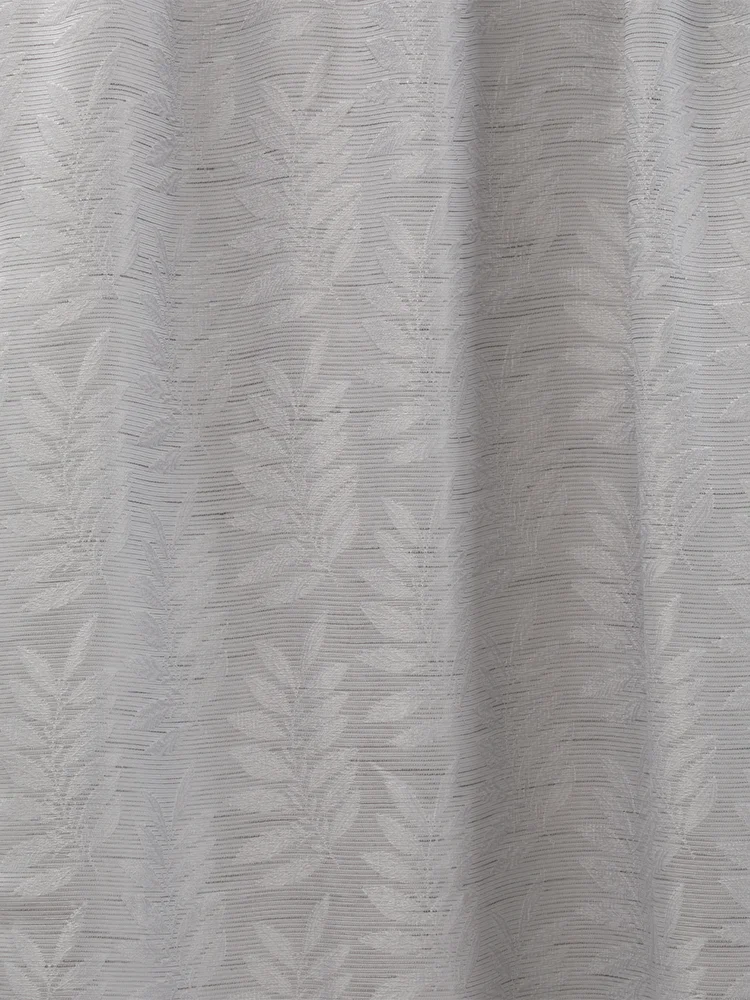 Grey Unlined Raised Jacquard Curtain (2)