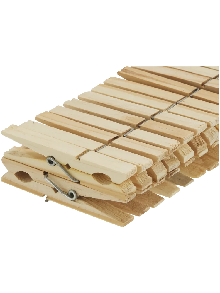 Tuuli Wooden Pegs - Pack Of 4 Large Beige Clips For Towels, Beach Loungers, Yachts, Kitchen, Bathroom