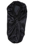 Longer Length Black Satin Sleep Cap