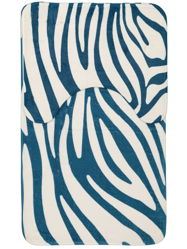 2 Piece Blue Foam Bath Mat