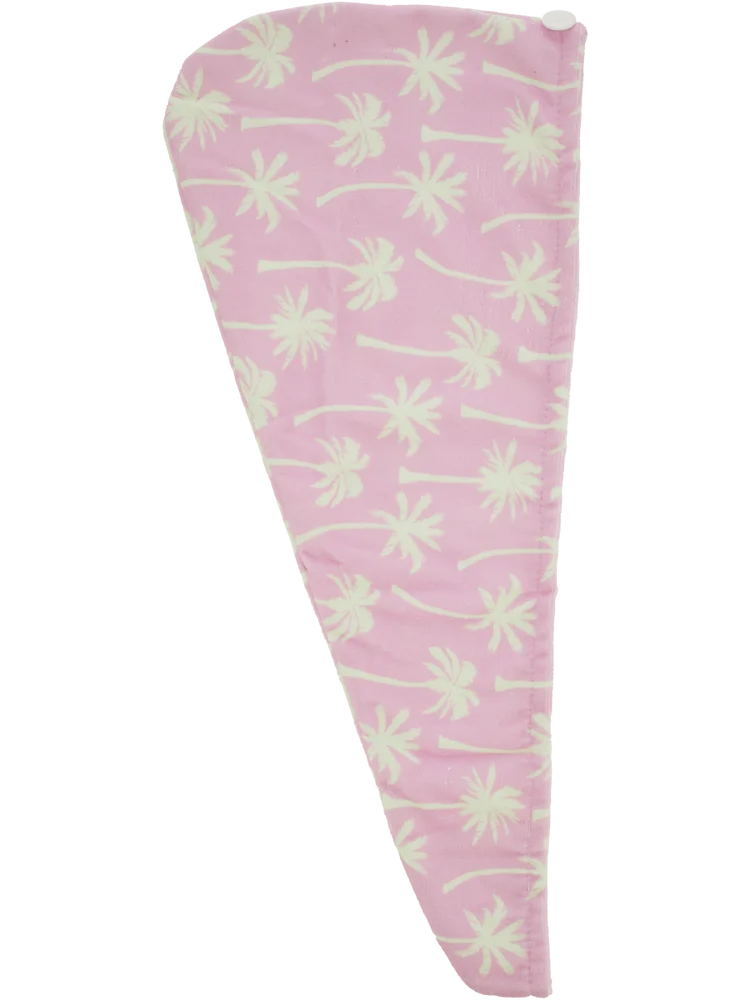 Pink Palm Printed Hair Turban