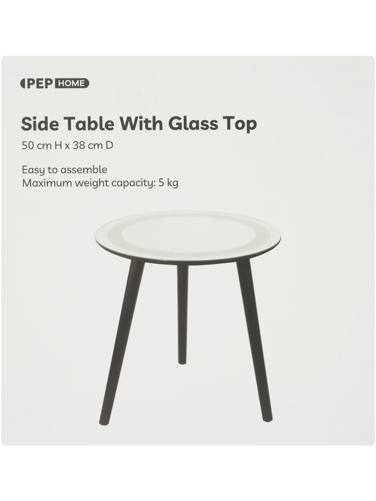 Side Table With Glass Top (1)