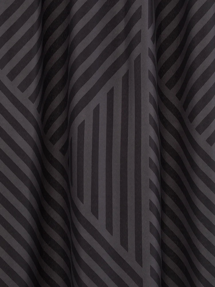 Charcoal Stripe Unlined Microfiber Curtain (2)