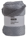 Double 2 Ply Grey Embossed Blanket