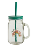 Be Happy Mason Jar